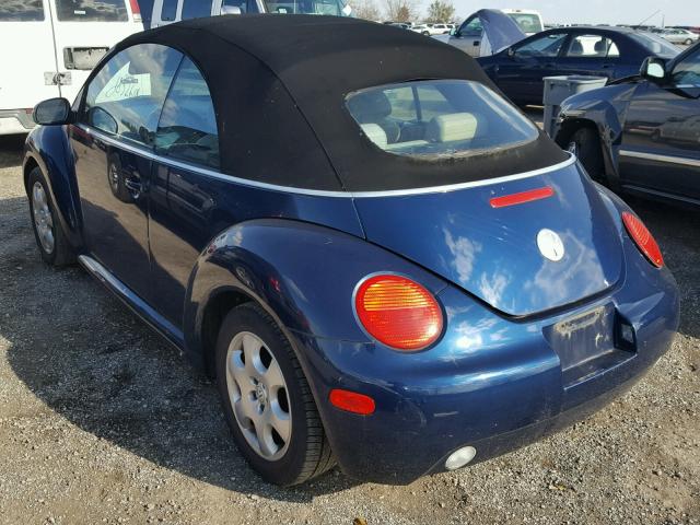 3VWCK21Y53M307170 - 2003 VOLKSWAGEN NEW BEETLE BLUE photo 3