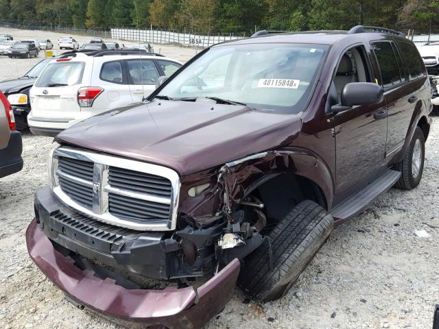 1D8HD58D75F530628 - 2005 DODGE DURANGO LI BURGUNDY photo 2