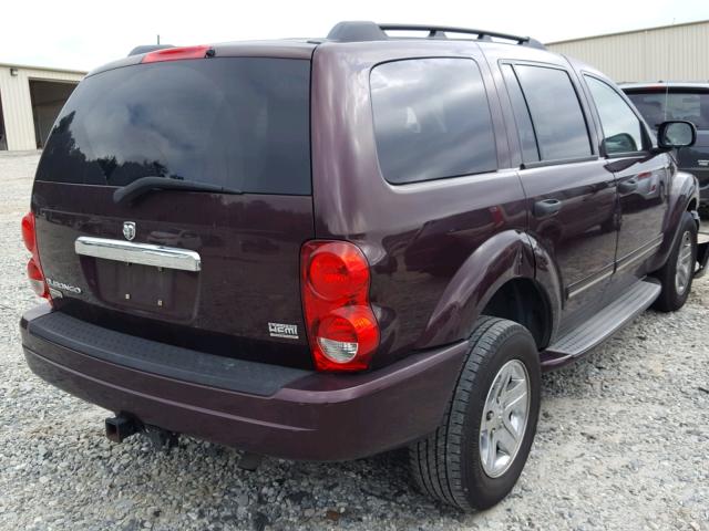 1D8HD58D75F530628 - 2005 DODGE DURANGO LI BURGUNDY photo 4