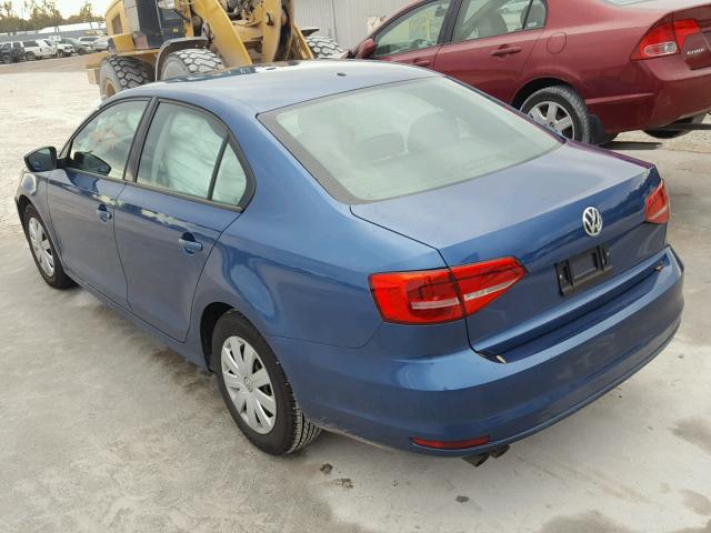 3VW2K7AJ0FM347804 - 2015 VOLKSWAGEN JETTA BASE 蓝色 照片 3