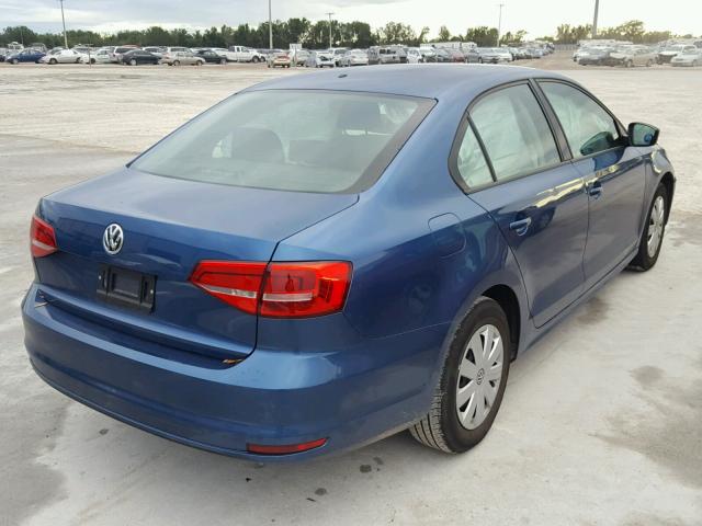 3VW2K7AJ0FM347804 - 2015 VOLKSWAGEN JETTA BASE 蓝色 照片 4