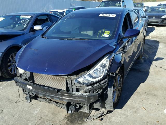 5NPDH4AE7EH464537 - 2014 HYUNDAI ELANTRA SE BLUE photo 2