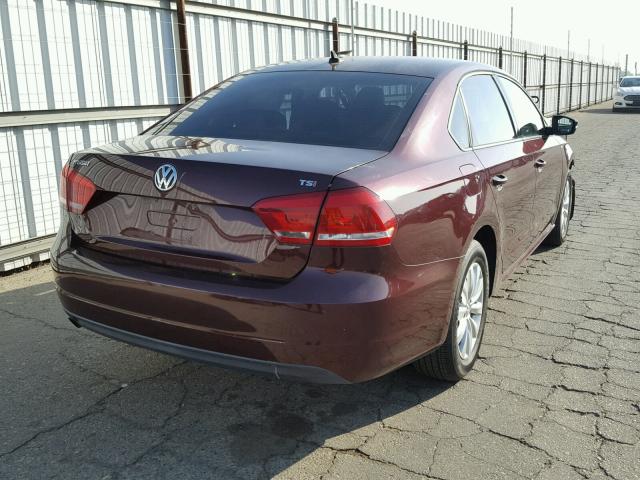 1VWAT7A37EC090120 - 2014 VOLKSWAGEN PASSAT S BURGUNDY photo 4