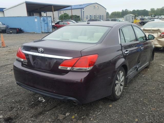 4T1BK3DB7CU472463 - 2012 TOYOTA AVALON BAS Марун фото 4