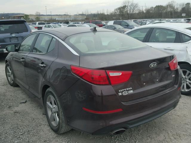 5XXGM4A77FG431562 - 2015 KIA OPTIMA LX MAROON photo 3