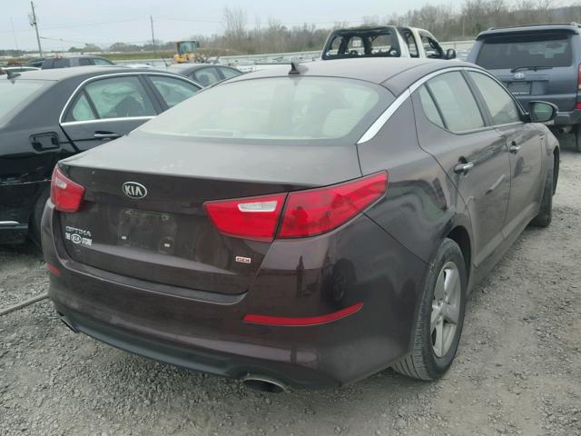 5XXGM4A77FG431562 - 2015 KIA OPTIMA LX MAROON photo 4