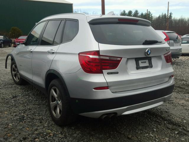 5UXWX5C51CL721424 - 2012 BMW X3 XDRIVE2 SILVER photo 3