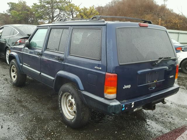 1J4FF48S5YL144279 - 2000 JEEP CHEROKEE S BLUE photo 3