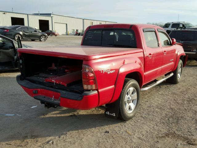 5TELU42N37Z422467 - 2007 TOYOTA TACOMA DOU RED photo 4