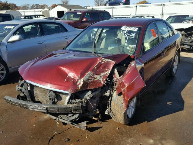 5NPET46C48H302377 - 2008 HYUNDAI SONATA GLS BURGUNDY photo 2