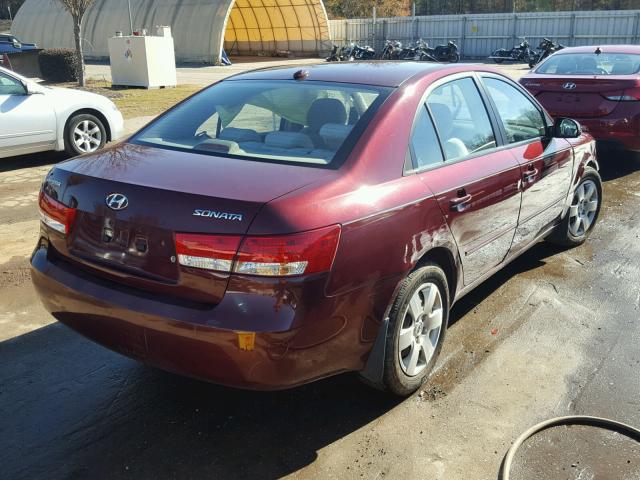 5NPET46C48H302377 - 2008 HYUNDAI SONATA GLS BURGUNDY photo 4