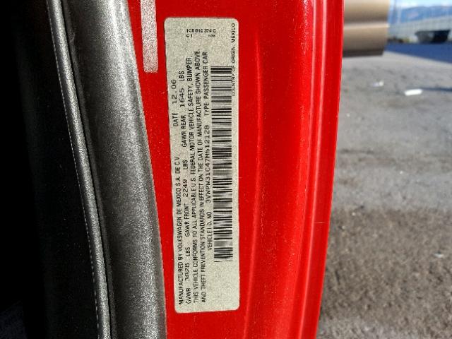 3VWPW31C47M512128 - 2007 VOLKSWAGEN NEW BEETLE Qırmızı foto 10