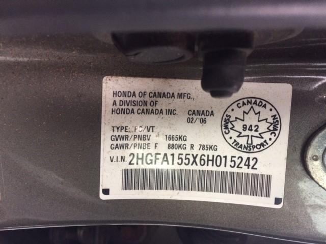 2HGFA155X6H015242 - 2006 HONDA CIVIC LX SILVER photo 8