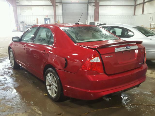 3FAHP0JG2CR257522 - 2012 FORD FUSION SEL RED photo 3