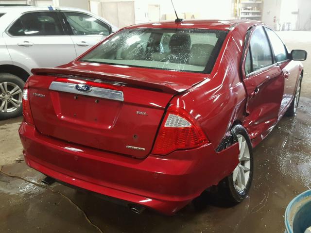 3FAHP0JG2CR257522 - 2012 FORD FUSION SEL RED photo 4