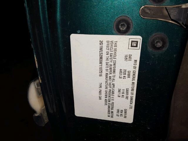 2G1WL52M3W1107516 - 1998 CHEVROLET LUMINA BAS მწვანე ფოტო 10