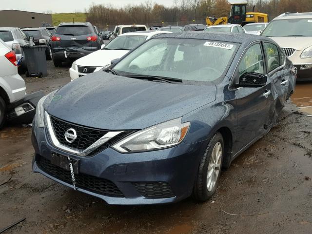 3N1AB7AP0GY313717 - 2016 NISSAN SENTRA S BLUE photo 2