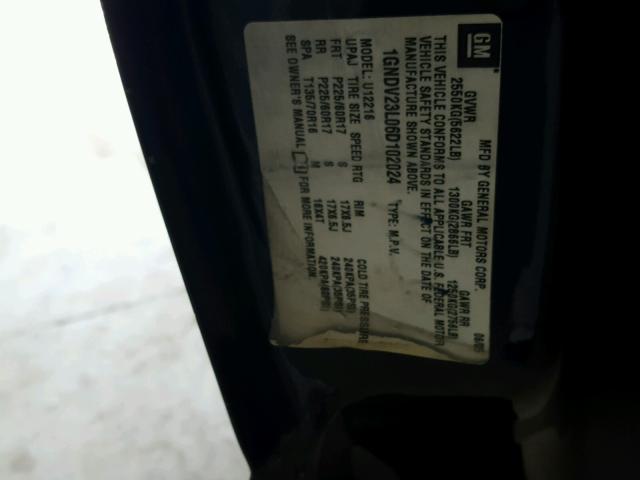 1GNDV23L06D102024 - 2006 CHEVROLET UPLANDER L ლურჯი ფოტო 10