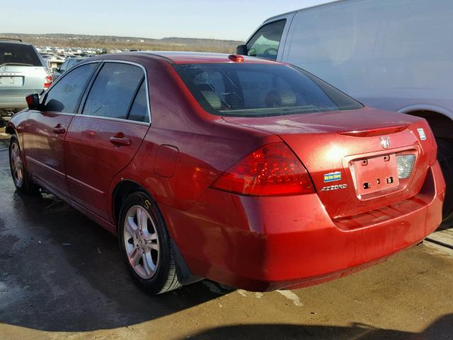 1HGCM56867A073553 - 2007 HONDA ACCORD EX MAROON photo 3