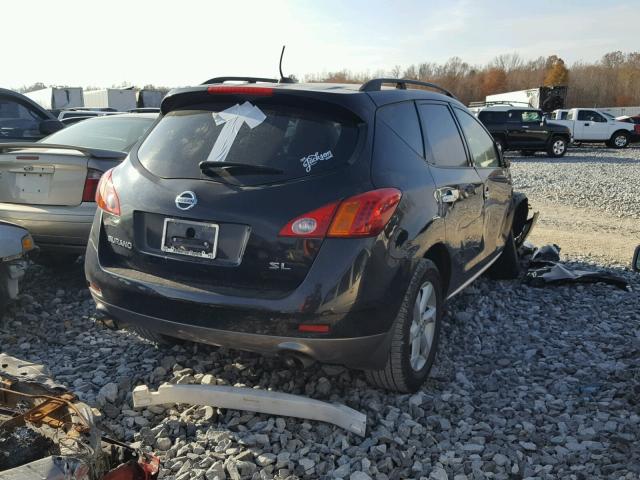 JN8AZ18U89W014492 - 2009 NISSAN MURANO S BLACK photo 4