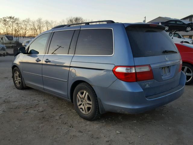 5FNRL38756B009675 - 2006 HONDA ODYSSEY EX BLUE photo 3