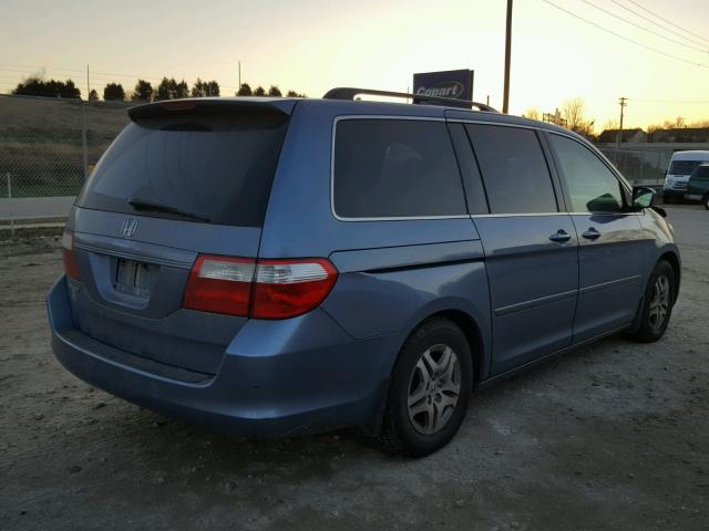 5FNRL38756B009675 - 2006 HONDA ODYSSEY EX BLUE photo 4