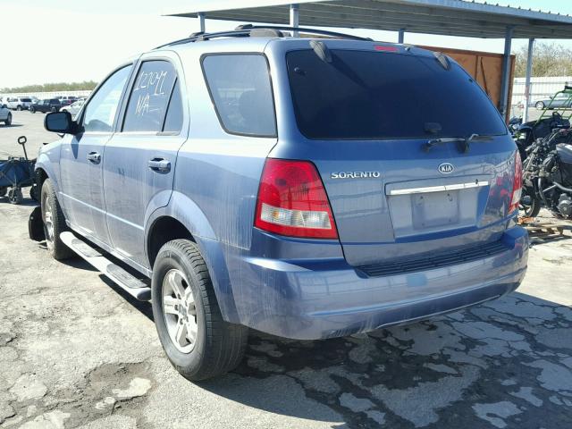 KNDJD733055423338 - 2005 KIA SORENTO EX BLUE photo 3