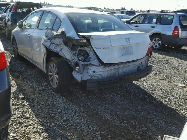 2HGFB2F87CH521487 - 2012 HONDA CIVIC EX WHITE photo 3