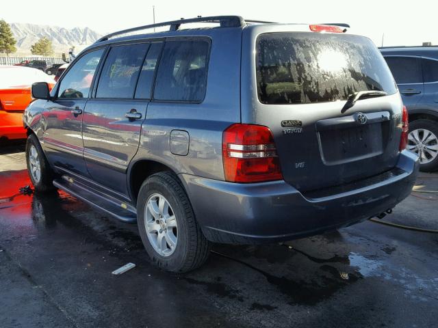 JTEGF21A730093891 - 2003 TOYOTA HIGHLANDER BLUE photo 3