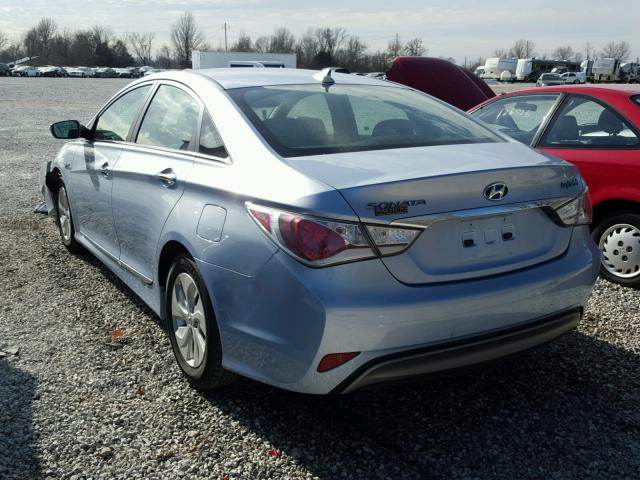 KMHEC4A45DA083040 - 2013 HYUNDAI SONATA HYB BLUE photo 3