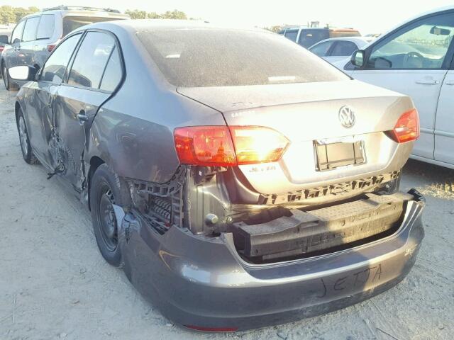 3VW2K7AJ5EM409888 - 2014 VOLKSWAGEN JETTA BASE 灰色 照片 3