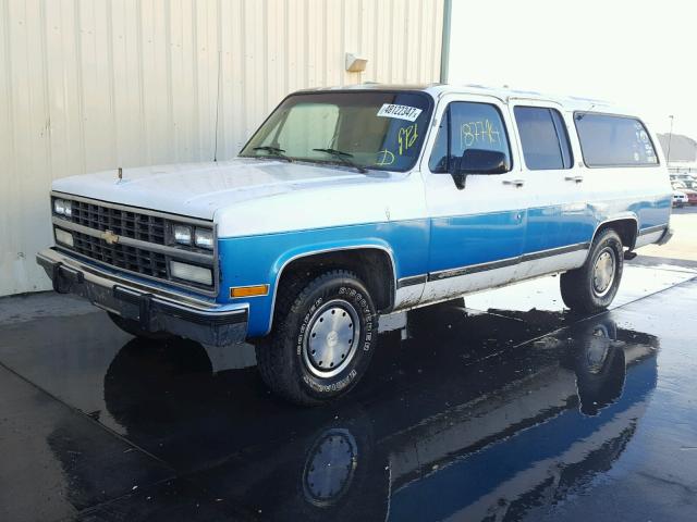 1GNGR26N8MF150886 - 1991 CHEVROLET SUBURBAN R WHITE photo 2