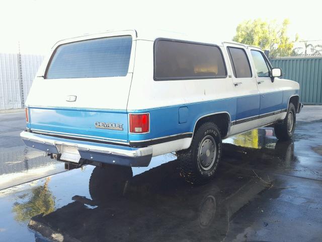 1GNGR26N8MF150886 - 1991 CHEVROLET SUBURBAN R WHITE photo 4