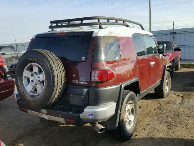 JTEBU11F58K016633 - 2008 TOYOTA FJ CRUISER BURGUNDY photo 4