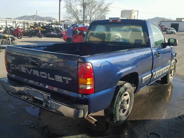 1GCEC14W7YZ202732 - 2000 CHEVROLET SILVERADO BLUE photo 4