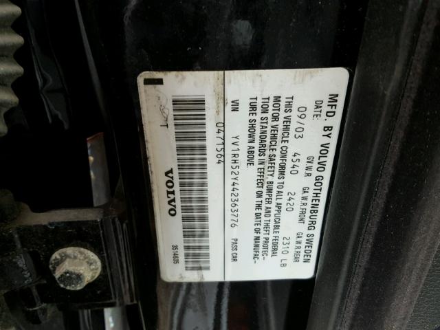 YV1RH52Y442363776 - 2004 VOLVO S60 R 黑色 照片 10
