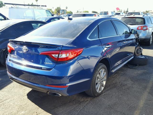 5NPE34AF5GH397838 - 2016 HYUNDAI SONATA SPO BLUE photo 4