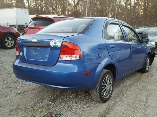 KL1TD52624B143971 - 2004 CHEVROLET AVEO BLUE photo 4