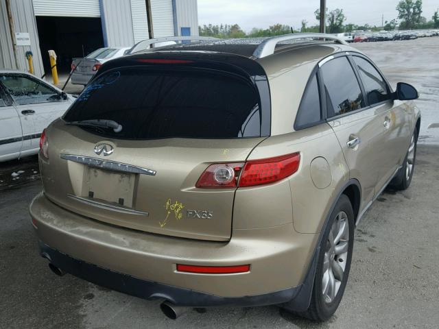 JNRAS08UX4X107348 - 2004 INFINITI FX35 GOLD photo 4