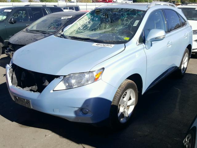 2T2BK1BA0AC037261 - 2010 LEXUS RX 350 BLUE photo 2