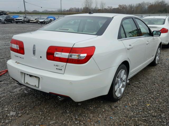 3LNHM28T08R629539 - 2008 LINCOLN MKZ WHITE photo 4