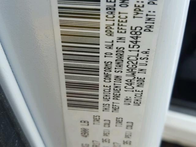 1C4AJWAG2CL154485 - 2012 JEEP WRANGLER S WHITE photo 10