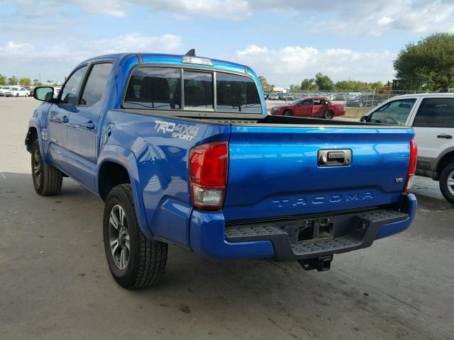 5TFCZ5AN8GX038460 - 2016 TOYOTA TACOMA DOU BLUE photo 3