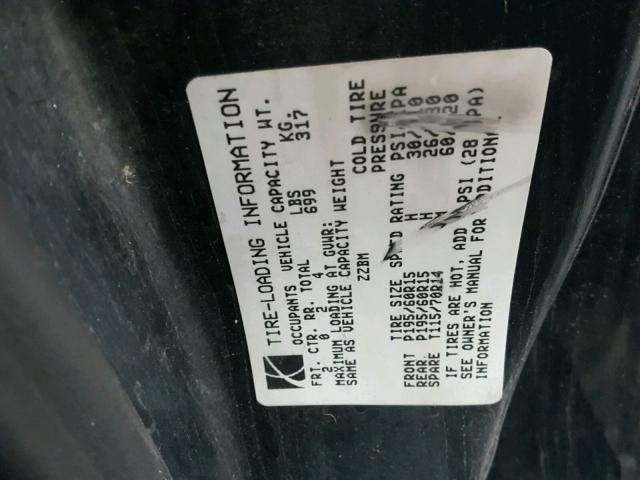 1G8ZR12782Z207001 - 2002 SATURN SC2 BLACK photo 10