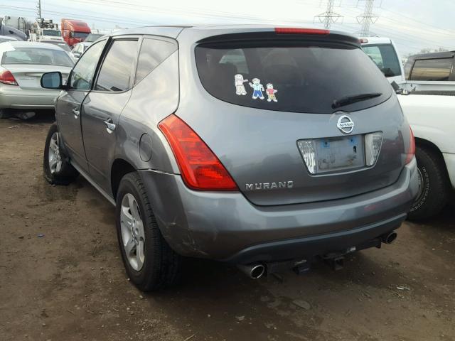 JN8AZ08W55W408120 - 2005 NISSAN MURANO SL GRAY photo 3