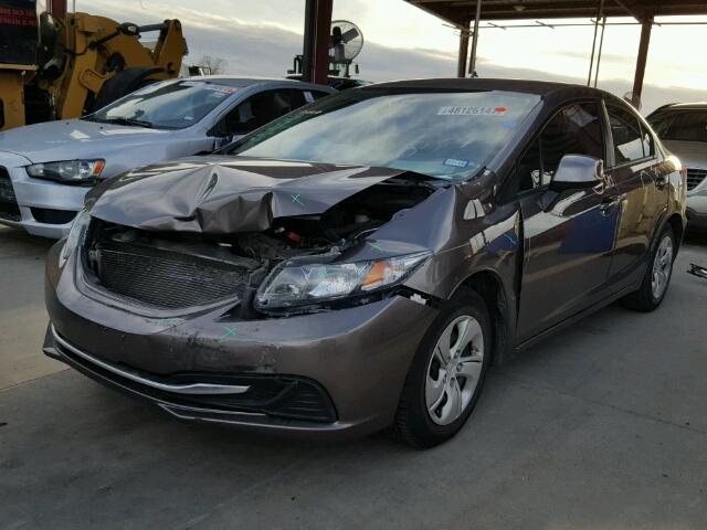 2HGFB2F52DH556123 - 2013 HONDA CIVIC LX BROWN photo 2