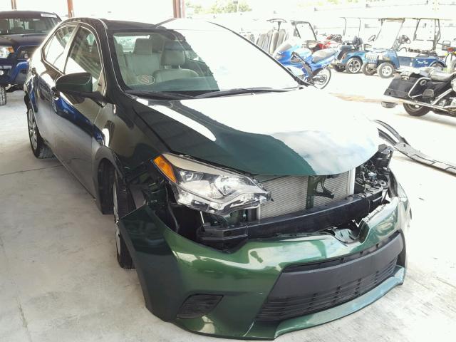 2T1BURHE0EC151631 - 2014 TOYOTA COROLLA L GREEN photo 1