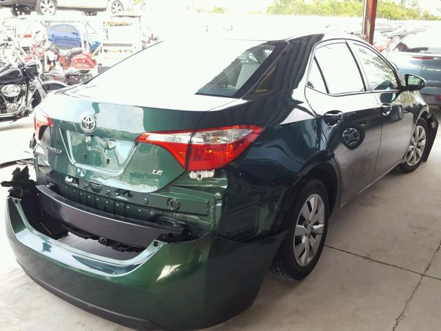 2T1BURHE0EC151631 - 2014 TOYOTA COROLLA L GREEN photo 4