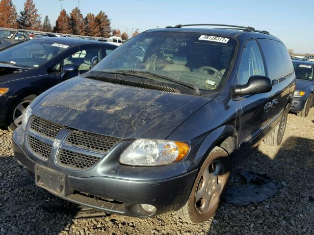 2B8GP54L82R573356 - 2002 DODGE GRAND CARA TURQUOISE photo 2