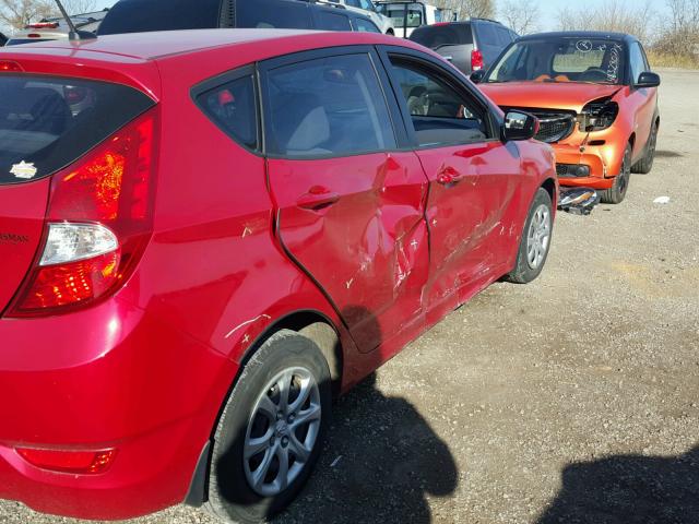 KMHCT5AE7EU167169 - 2014 HYUNDAI ACCENT GLS RED photo 9